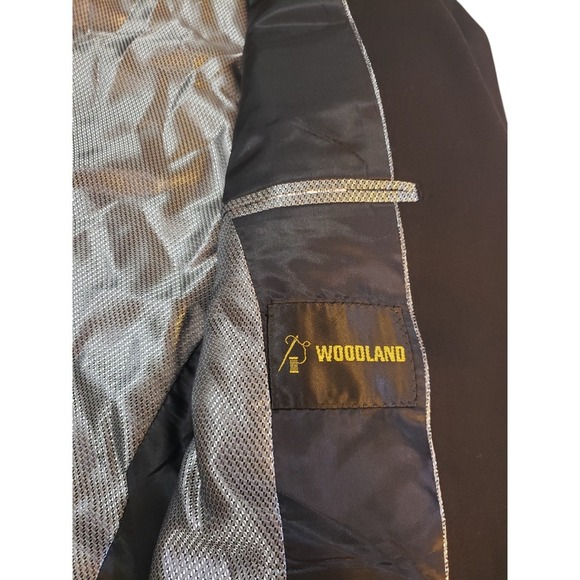 Woodland Mens Slim Fit Jacket Black 44L Single Breasted Double Vented Collared - Picture 5 of 16